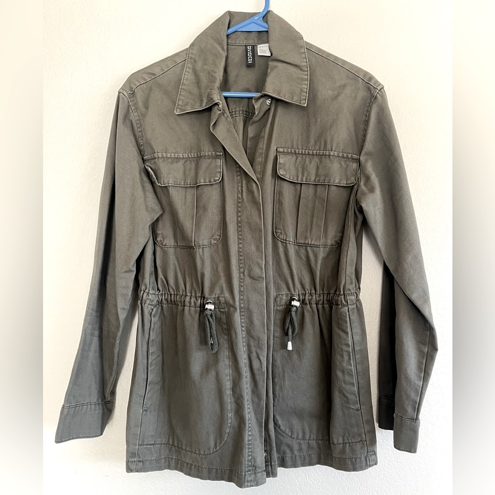 Army green utility jacket